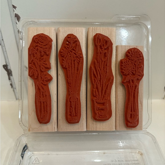 Stampin Up! ‘Simple Florals’ Wood Stamp Set of 4 - Picture 2 of 4